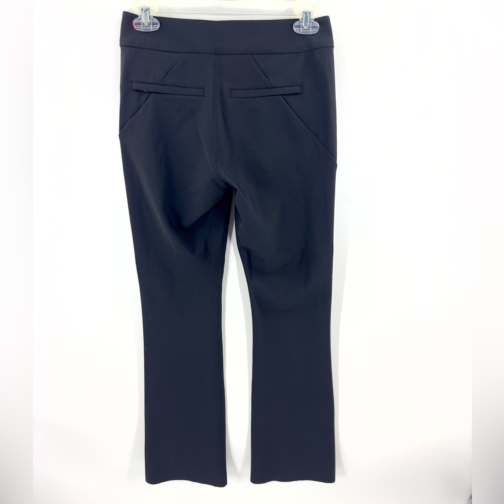 Athleta Womens Stellar Flare Trouser Pants Size 2 Petite Black Zip Leg Stretch - Picture 5 of 12